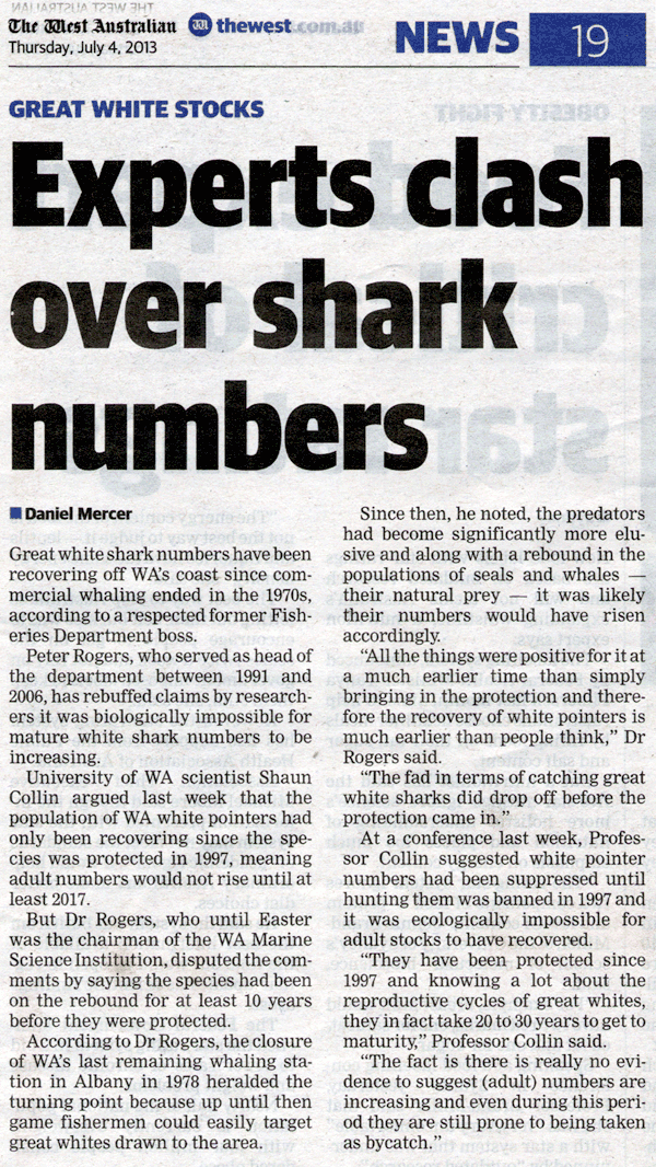 shark and whales in the west australian newspaper